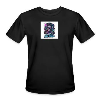 Eat Sleep Game Repeat Gamer Skull Esports Streetwe - Men's Moisture Wicking Performance T-Shirt - black - Front - Jackson (183cm)