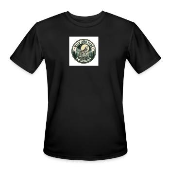 Wild And Free Wolf Mountain - Men's Moisture Wicking Performance T-Shirt - black - Front - Jackson (183cm)