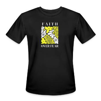 Faith Over Fear - Men's Moisture Wicking Performance T-Shirt - black - Front - Jackson (183cm)