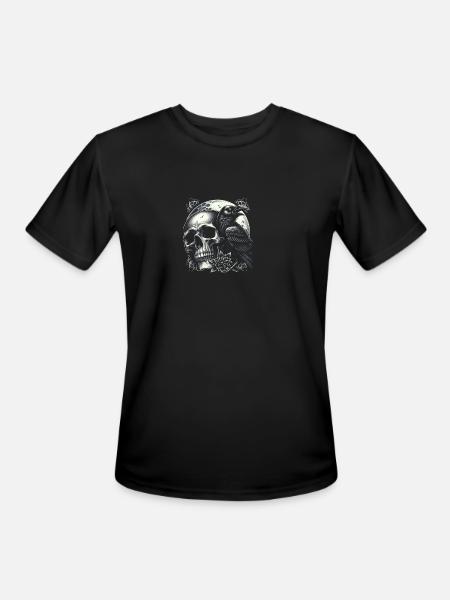 Lunar Raven's Vigil - Men's Moisture Wicking Performance T-Shirt - black