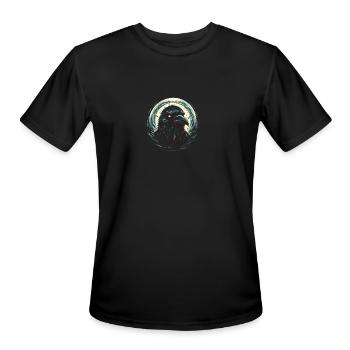 Crimson-Eyed Raven in Moonlight - Men's Moisture Wicking Performance T-Shirt - black - Front - Jackson (183cm)