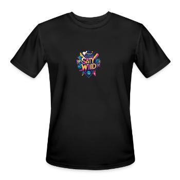 Stay Wild: Retro Geometry Meets Nature - Men's Moisture Wicking Performance T-Shirt - black - Front - Jackson (183cm)