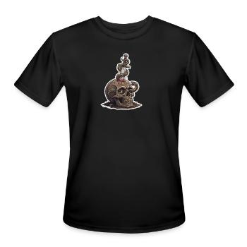Dagger and Snake Skull Gothic Dark Fantasy Art - Men's Moisture Wicking Performance T-Shirt - black - Front - Jackson (183cm)