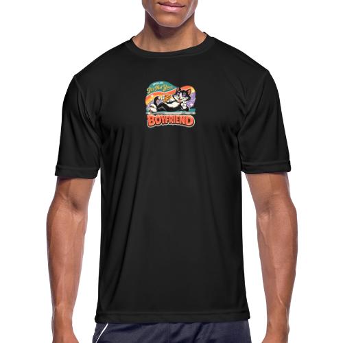 Sassy Cat Pride Pizza Retro Comic - Men's Moisture Wicking Performance T-Shirt