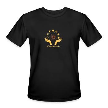 Solar Eclipse 2024 Total Solar Eclipse 4.08.24 - Men's Moisture Wicking Performance T-Shirt - black - Front - Jackson (183cm)