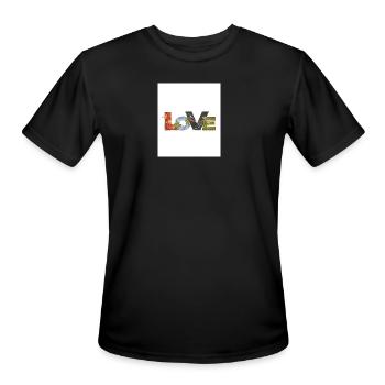 Love Earth Vines Typography - Men's Moisture Wicking Performance T-Shirt - black - Front - Jackson (183cm)