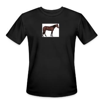 Brown Thoroughbred Profile - Men's Moisture Wicking Performance T-Shirt - black - Front - Jackson (183cm)