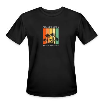 Beach paradise - Men's Moisture Wicking Performance T-Shirt - black - Front - Jackson (183cm)