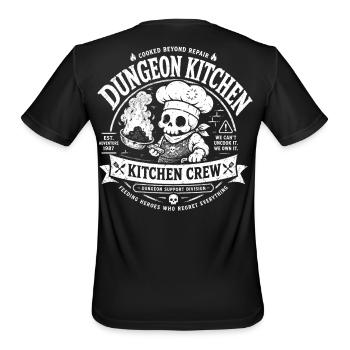 Dungeon Kitchen Crew - Men's Moisture Wicking Performance T-Shirt - black - Back - Jackson (183cm)