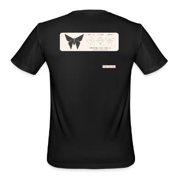 Origami Butterfly Minimalist Japanese Zen Design - Men's Moisture Wicking Performance T-Shirt - black - Back - Jackson (183cm)