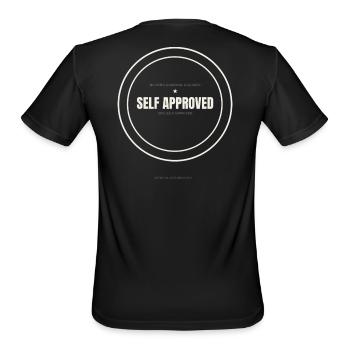 Self Approved Vintage Circle Stamp - Men's Moisture Wicking Performance T-Shirt - black - Back - Jackson (183cm)