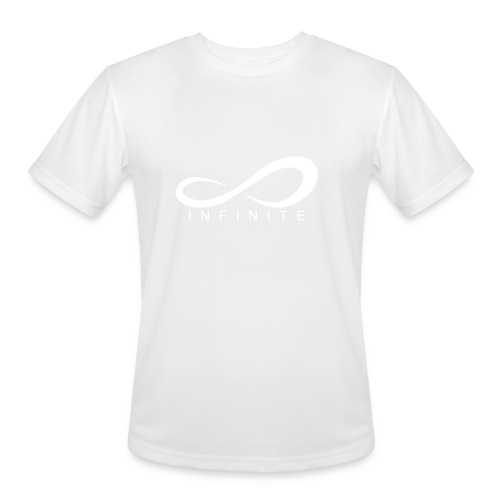 Infinite Logo in White Women's Hoodie - Men's Moisture Wicking Performance T-Shirt