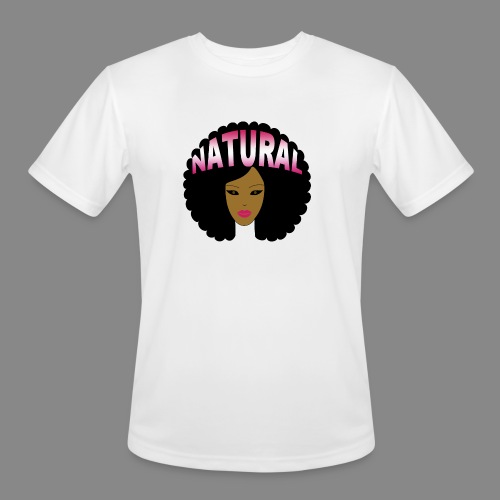 Natural Afro (Pink) - Men's Moisture Wicking Performance T-Shirt