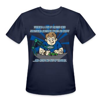 Plastic Upcycle Toy Maker - Men's Moisture Wicking Performance T-Shirt - navy - Front - Jackson (183cm)