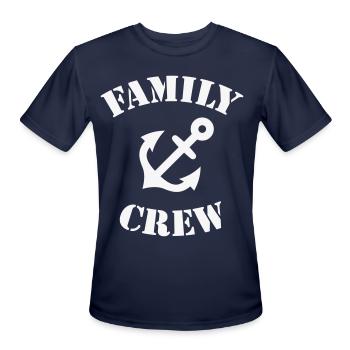 Family Crew (Anchor / Crew Complement / White) - Men's Moisture Wicking Performance T-Shirt - navy - Front - Jackson (183cm)