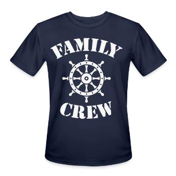 Family Crew (Ship's Wheel / Crew Complement / W) - Men's Moisture Wicking Performance T-Shirt - navy - Front - Jackson (183cm)