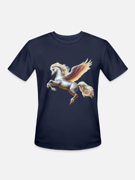 Legendary Pegasus - Men's Moisture Wicking Performance T-Shirt - navy