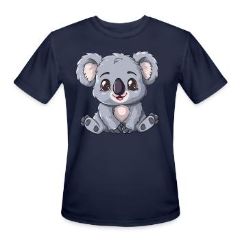 Adorable Cartoon Koala Smiling - Men's Moisture Wicking Performance T-Shirt - navy - Front - Jackson (183cm)