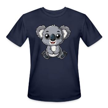 Adorable Cartoon Koala Smiling - Men's Moisture Wicking Performance T-Shirt - navy - Front - Jackson (183cm)