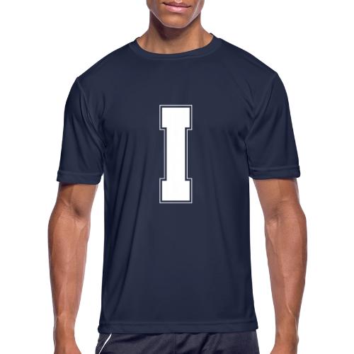 White Letter I – Varsity Alphabet Monogram - Men's Moisture Wicking Performance T-Shirt