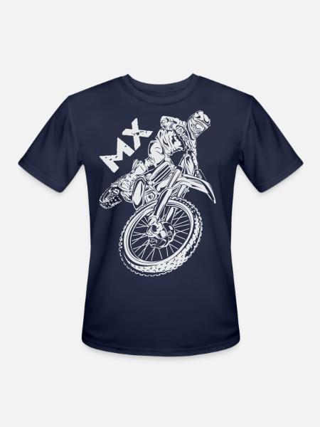 Motocross MX Rider - Men's Moisture Wicking Performance T-Shirt - navy