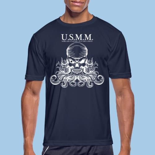 USMM, work like a captain, play like a pirate - Men's Moisture Wicking Performance T-Shirt