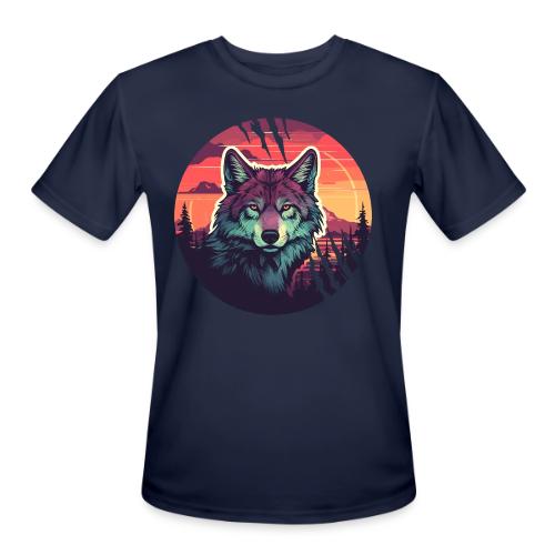 Colorful Wolf Stare - Men's Moisture Wicking Performance T-Shirt