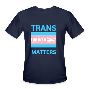 TRANS LIVES MATTERS - Men's Moisture Wicking Performance T-Shirt - navy - Front - Jackson (183cm)