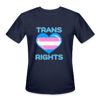 TRANS RIGHTS - Men's Moisture Wicking Performance T-Shirt - navy - Front - Jackson (183cm)