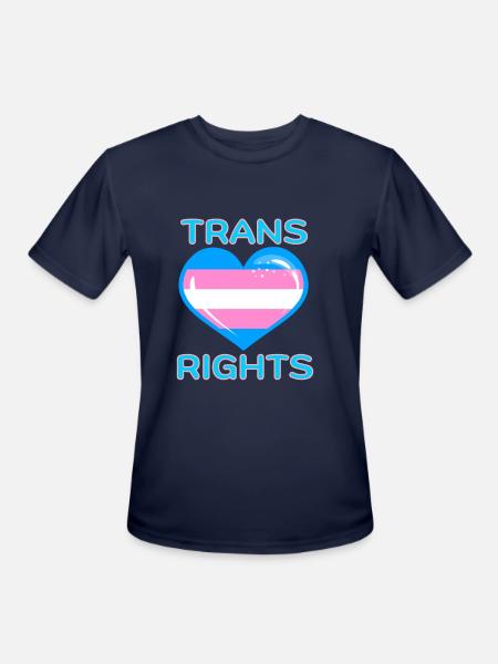 TRANS RIGHTS - Men's Moisture Wicking Performance T-Shirt - navy