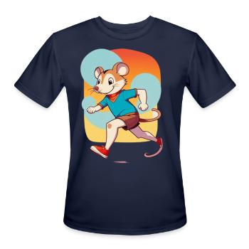 Mouse Running - Men's Moisture Wicking Performance T-Shirt - navy - Front - Jackson (183cm)