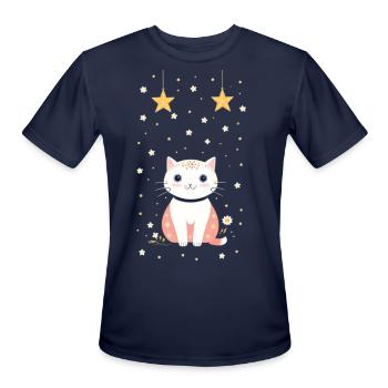 Kitty Cat - Men's Moisture Wicking Performance T-Shirt - navy - Front - Jackson (183cm)