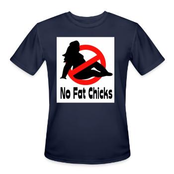 No Fat Chicks - Men's Moisture Wicking Performance T-Shirt - navy - Front - Jackson (183cm)