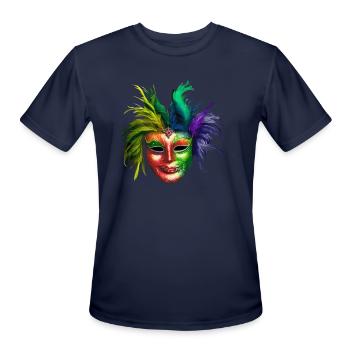 Mardi Gras Mask clip art - Men's Moisture Wicking Performance T-Shirt - navy - Front - Jackson (183cm)