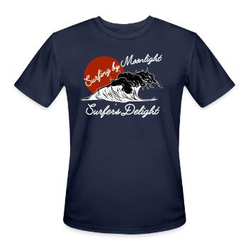 Surfing by Moonlight Surfer's Delight - Men's Moisture Wicking Performance T-Shirt - navy - Front - Jackson (183cm)