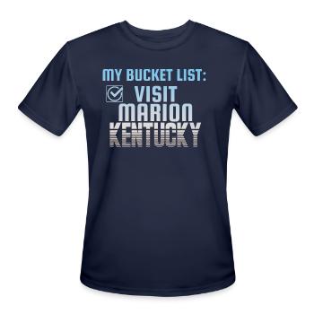 Marion Kentucky Bucket List Home Town - Men's Moisture Wicking Performance T-Shirt - navy - Front - Jackson (183cm)