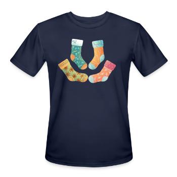 Cute Socks - Men's Moisture Wicking Performance T-Shirt - navy - Front - Jackson (183cm)