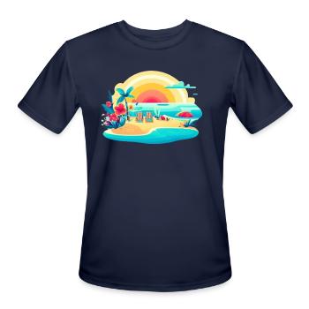 Poolside paradise - Men's Moisture Wicking Performance T-Shirt - navy - Front - Jackson (183cm)