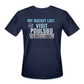 Poulsbo Washington Bucket List Home Town - Men's Moisture Wicking Performance T-Shirt - navy - Front - Jackson (183cm)