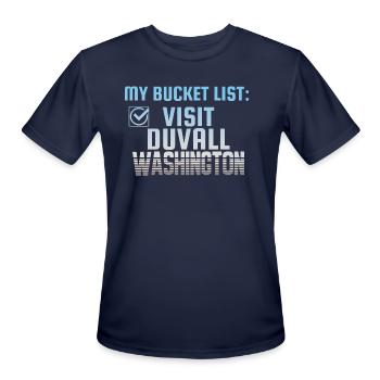 Duvall Washington Bucket List Home Town - Men's Moisture Wicking Performance T-Shirt - navy - Front - Jackson (183cm)