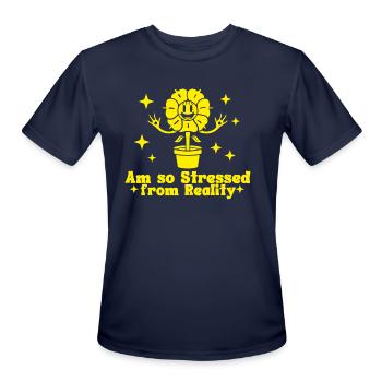 Stress From Reality Mono - Men's Moisture Wicking Performance T-Shirt - navy - Front - Jackson (183cm)