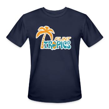Flint Tropics Retro - Men's Moisture Wicking Performance T-Shirt - navy - Front - Jackson (183cm)