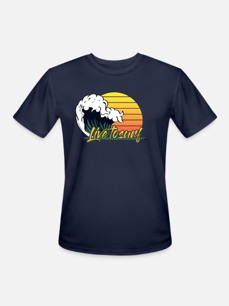 Live To Surf - Men's Moisture Wicking Performance T-Shirt - navy