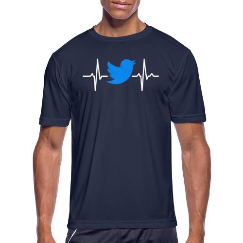 Social Media Heartbeat Blue Bird Graphic - Men's Moisture Wicking Performance T-Shirt