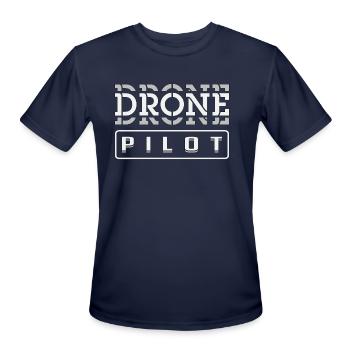 Drone Pilot Drones Uav - Men's Moisture Wicking Performance T-Shirt - navy - Front - Jackson (183cm)