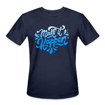 make it happen - Men's Moisture Wicking Performance T-Shirt - navy - Front - Jackson (183cm)