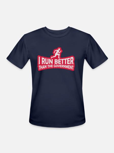 run better than government - Men's Moisture Wicking Performance T-Shirt - navy