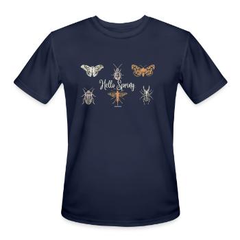 butterfly ,moth ,cottage core - Men's Moisture Wicking Performance T-Shirt - navy - Front - Jackson (183cm)