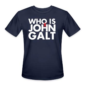 who is john galt - Men's Moisture Wicking Performance T-Shirt - navy - Front - Jackson (183cm)