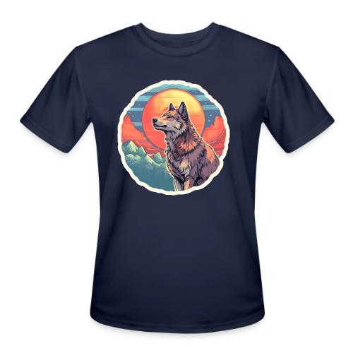 Majestic Wolf Moon - Men's Moisture Wicking Performance T-Shirt